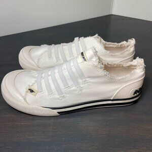 Rocket Dog Off White Canvas Slip On Sneakers Size 8 Woman's